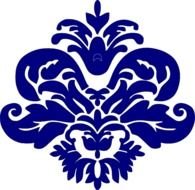 Blue Damask Clip Art