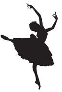 black silhouette of a dancing ballerina