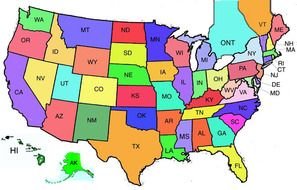 map of america with sectors