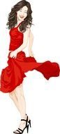 Cartoon Girl With Red Hair drawing