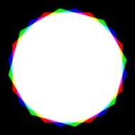 circle with colored edges on a black background