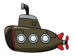 Cartoon Submarine as a graphic illustration
