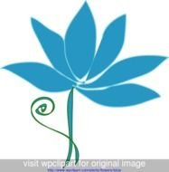 Blue Flower Clip Art N4