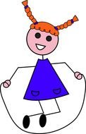 Girl Jump Rope drawing