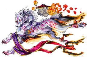 painted running mystic wolf