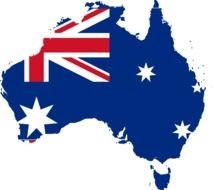 Australia Map Flag drawing