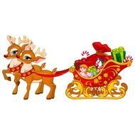 cartoon Santa Claus Sleigh with christmas gifts