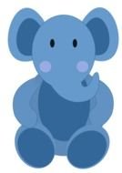 blue Cute Baby Elephant drawing
