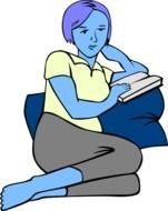 Woman Reading Clip Art N4