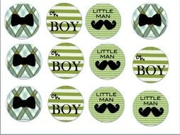 little man cupcake toppers template as a Clip Art