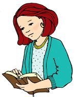 painted brunette is reading a book