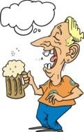 drunk man with beer