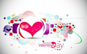Happy Valentines Day heart card drawing