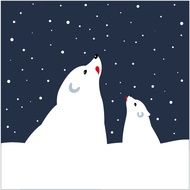 drawing of cute polar bears