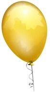 Yellow party balloon clipart