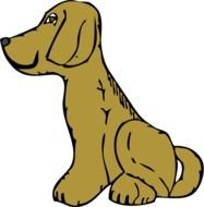 Brown sitting dog clipart