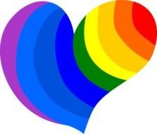 heart with colored lines on a white background