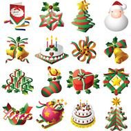 colorful vintage Christmas Clipart