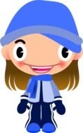 funny girl in a blue hat as a graphic image