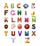 clipart with colored english letters