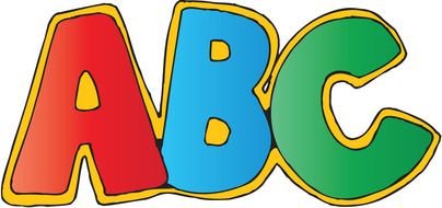 Colorful "A B C" letters clipart