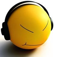 Smiley With Headphones Clipart