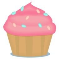 pink Cupcake Clip Art drawing