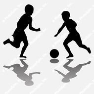 Kids Playing Soccer Clip Art Black And White