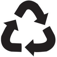 Black Recycling Symbol on a white background
