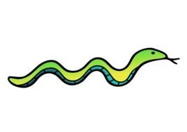 Cartoon green and blue snake clipart