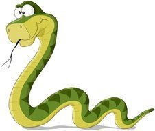 Long green Snake drawing