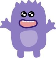 Purple cute Monster drawing