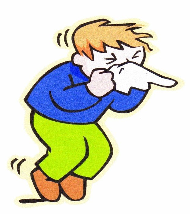 picture of a sneezing man