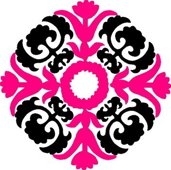 Black And White Damask Clip Art
