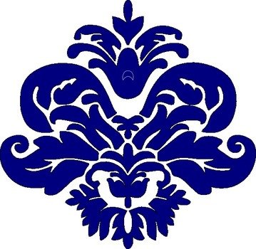 Blue Damask Clip Art