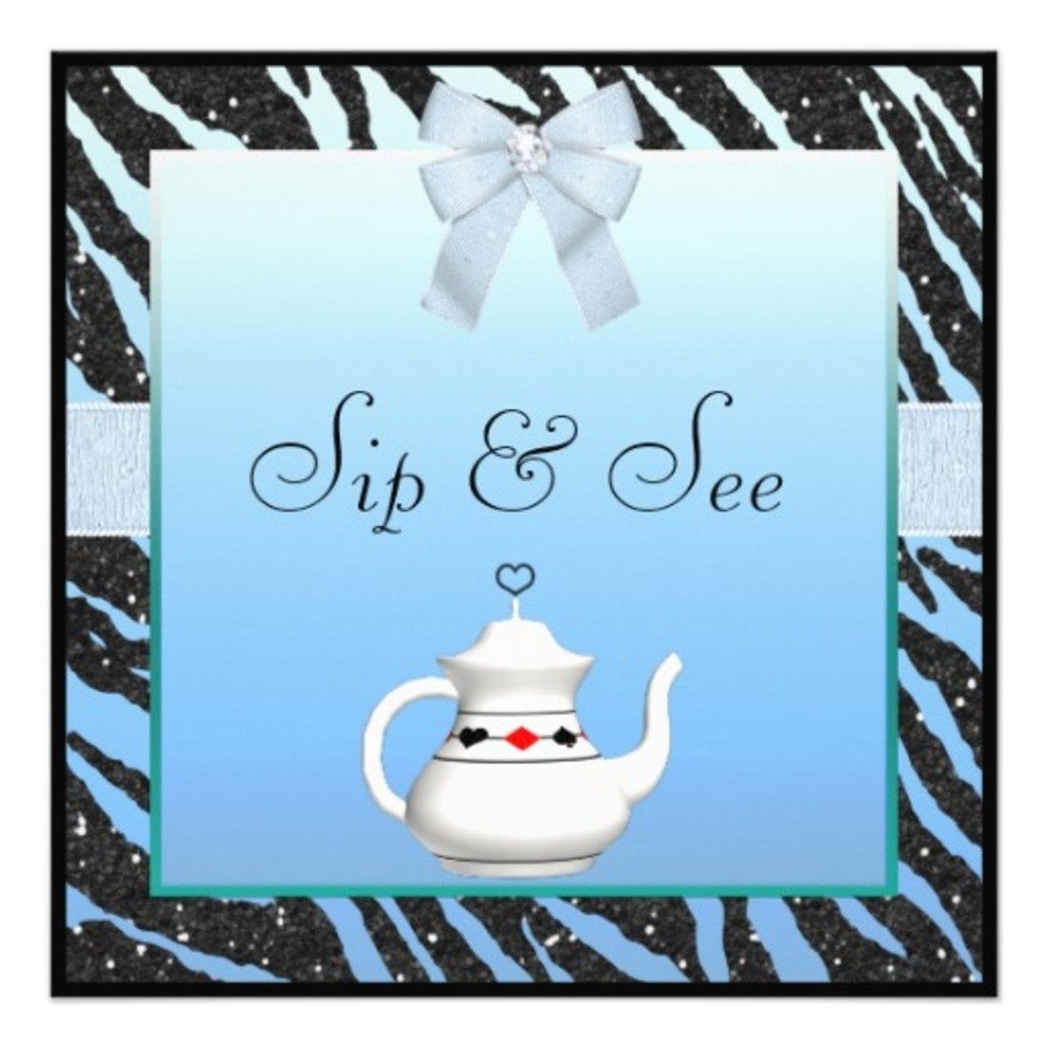 Sip amp See Zebra Print Blue Black Baby Shower
