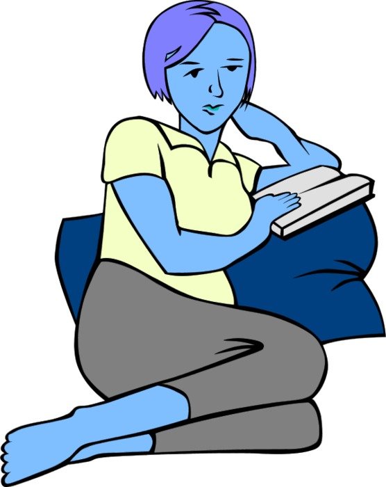 Woman Reading Clip Art N4