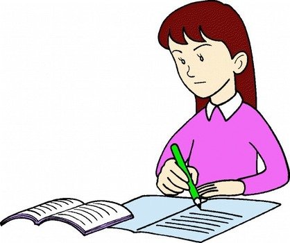 Girl Writing Clip Art