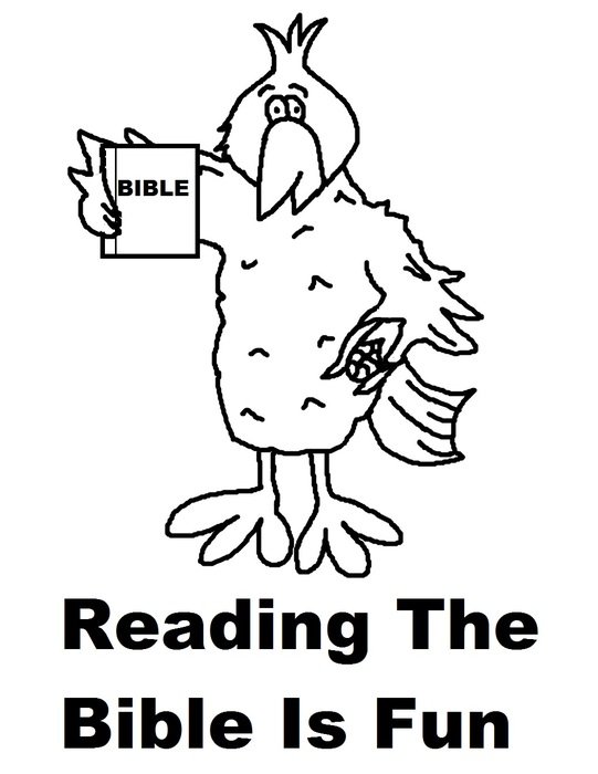 Black and white drawing of the the reading the Bible clipart