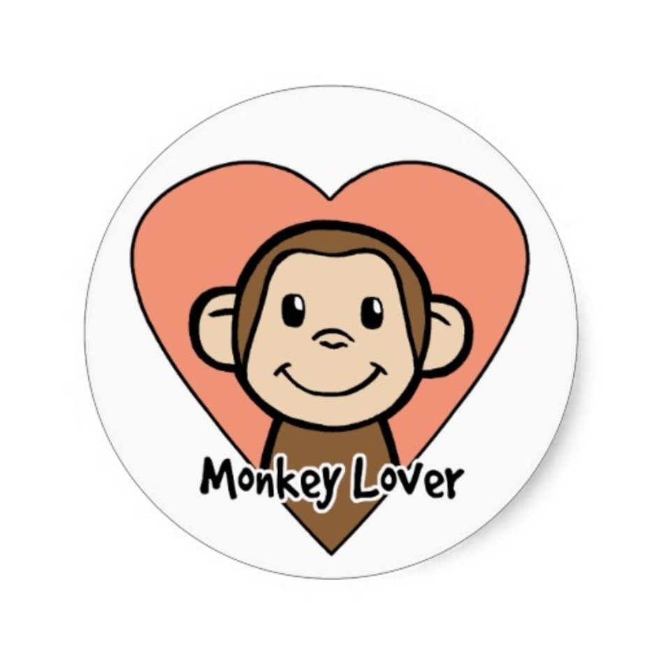 Cute Cartoon Monkey Love