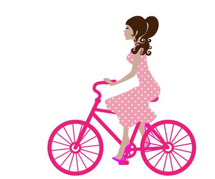 Girls On Bike Clip Art Free