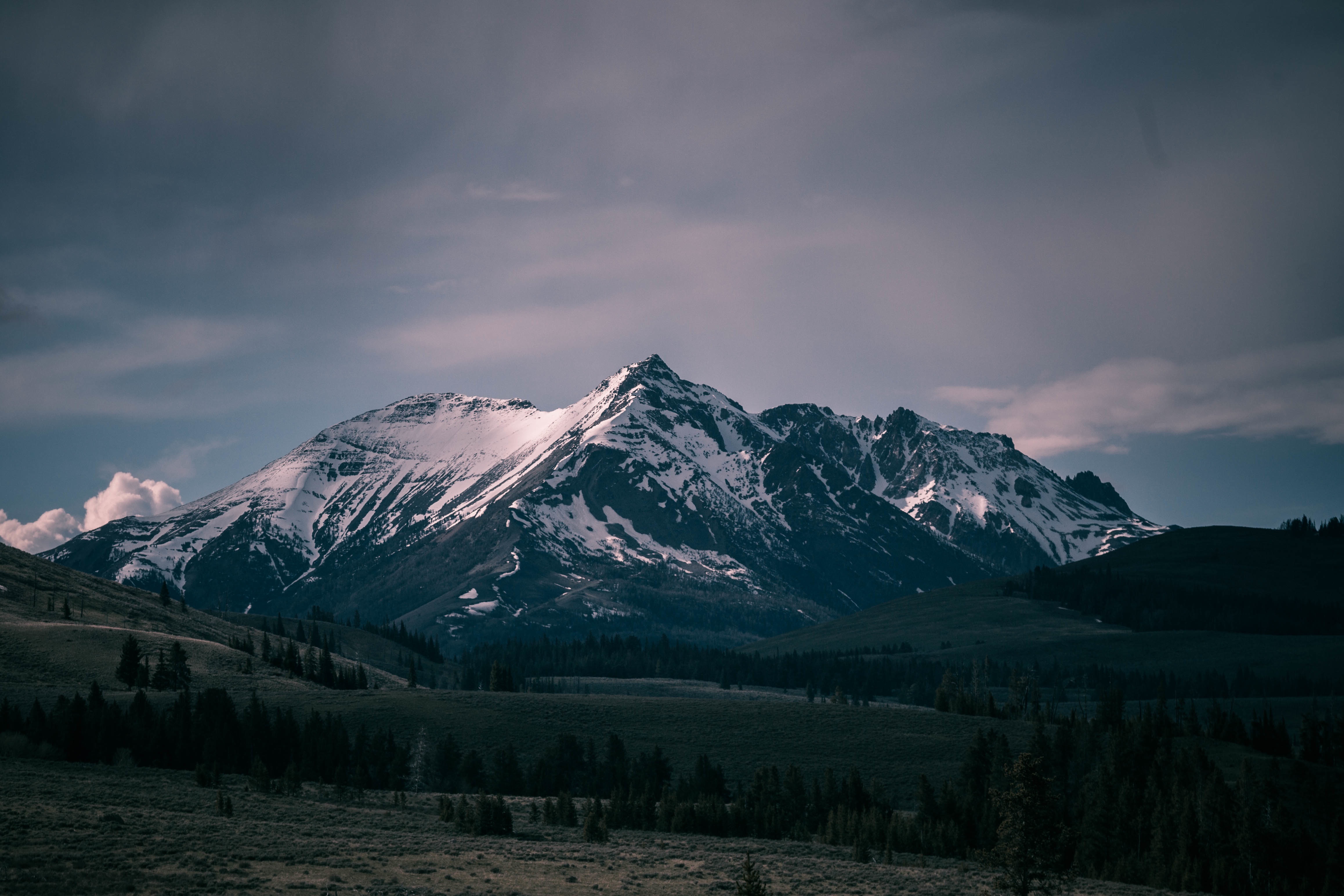 Distant View Of Snowy Rocky Mountains Free Image Download