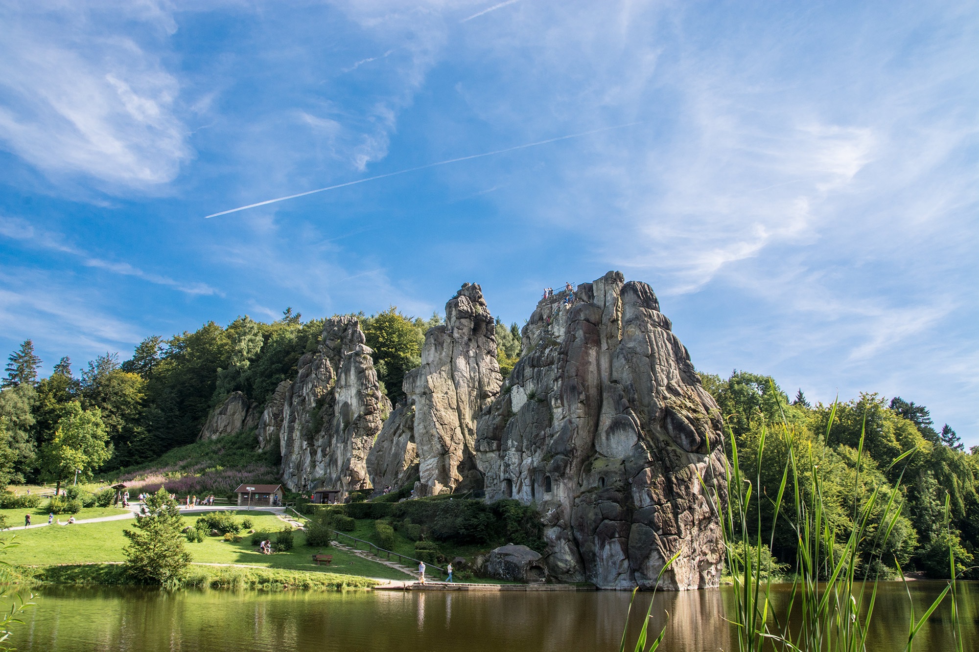 Teutoburg Forest on the banks of a pond in Germany free image download