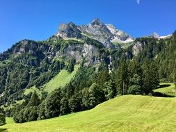 picturesque alps in the province of braunwald