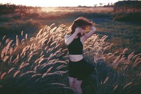 girl on the wheat field