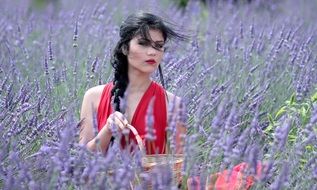 a girl in the lavender field