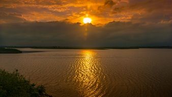 Landscape Picture of Sunset over the ocean