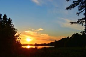 summer sunset over picturesque nature