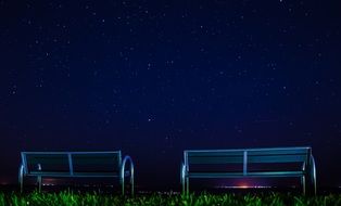 Landscape with starry sky
