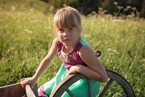 Resting child on a meadow